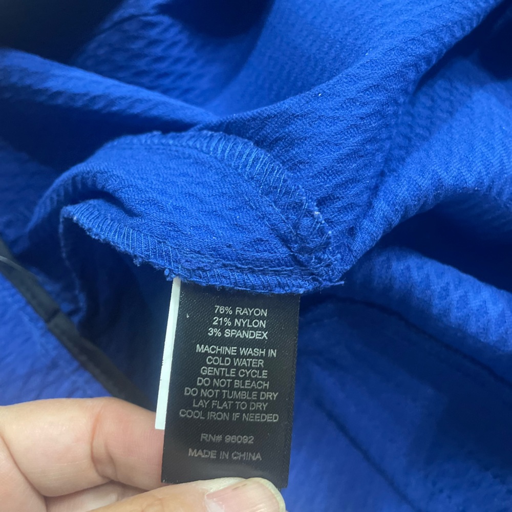 NWT Dalia Royal Blue Textured Ankle Pants (DM) - Picture 10 of 10